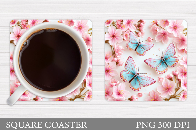 Butterflies Coaster Design. Butterflies Sublimation