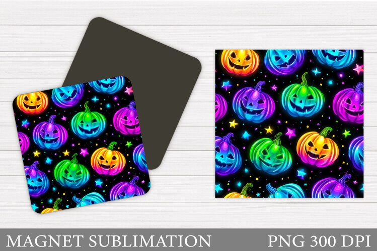 Halloween Pumpkin Magnet. Halloween Magnet Sublimation example image 1