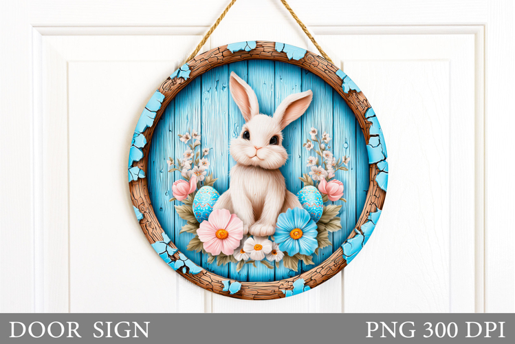 Easter Bunny Door Sign. Spring Door Sign Design