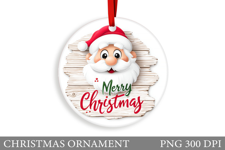 Cute Santa Claus Christmas Ornament. Santa Claus Sublimation