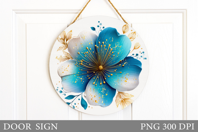 Flower Door Sign Sublimation. Floral Door Sign Design