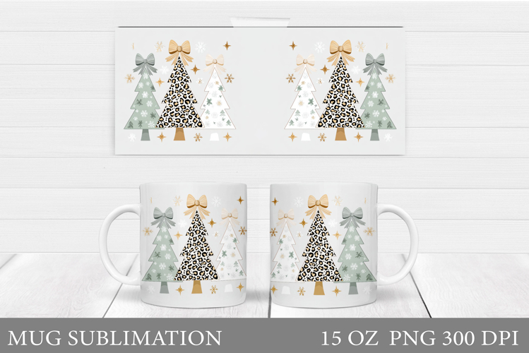 Christmas Tree Mug Design. Christmas Tree Mug Sublimation