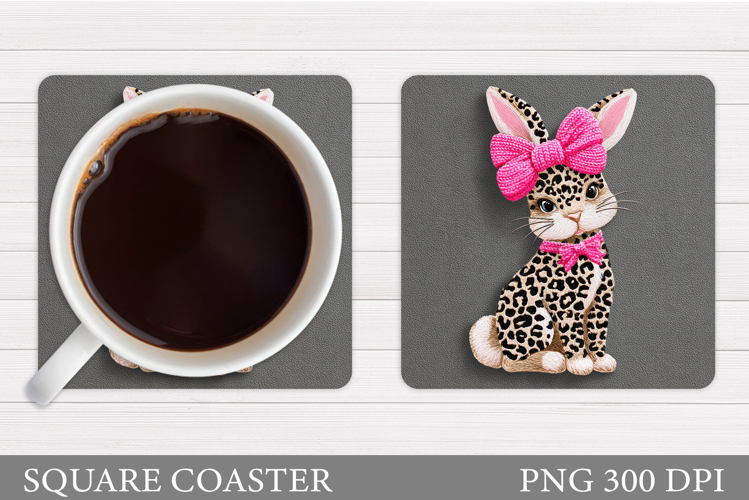 Cute Bunny Coaster Design. Cute Bunny Sublimation