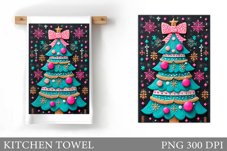 Christmas Tree Kitchen Towel. Christmas Kitchen Towel Design