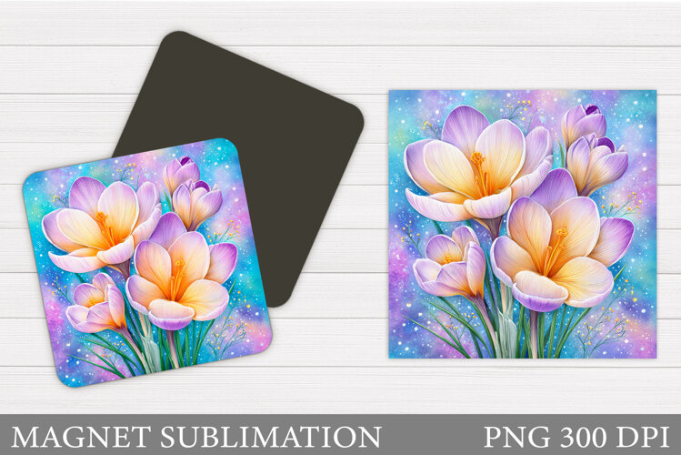 Crocus Magnet Design. Spring Flowers Magnet Sublimation example image 1