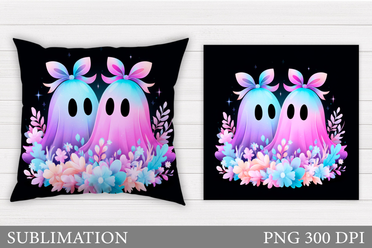 Ghost Pillow Design. Halloween Pillow Sublimation