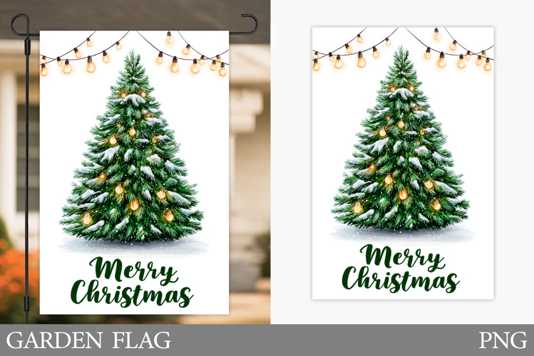 Christmas Tree Garden Flag. Christmas Garden Flag Design