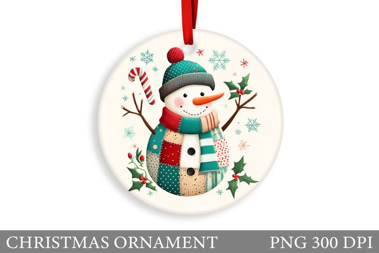 Snowman Christmas Ornament. Christmas Ornament Sublimation example image 1
