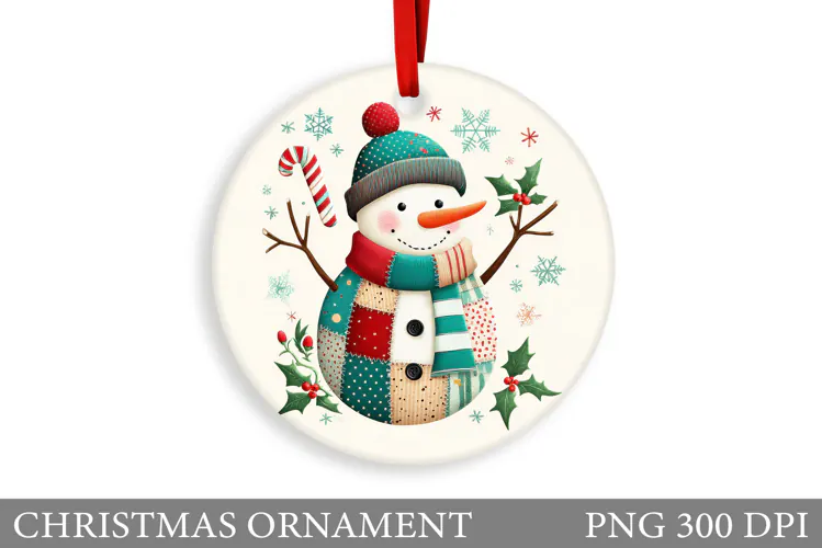 Snowman Christmas Ornament. Christmas Ornament Sublimation