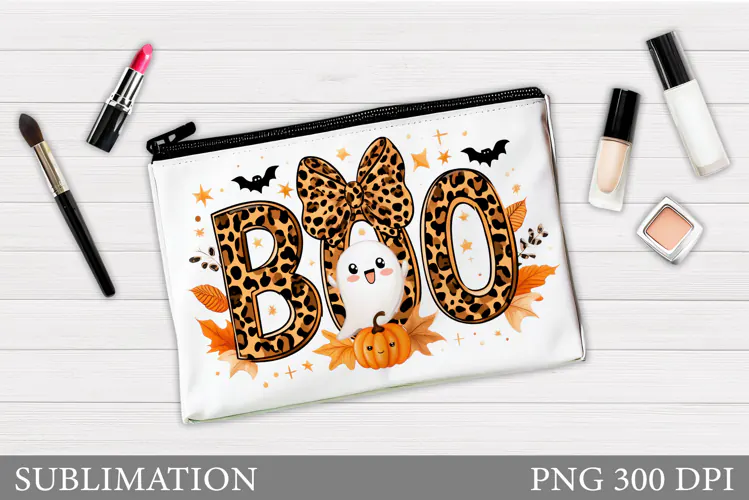 Boo Ghost Cosmetics Bag. Halloween Makeup Bag Sublimation