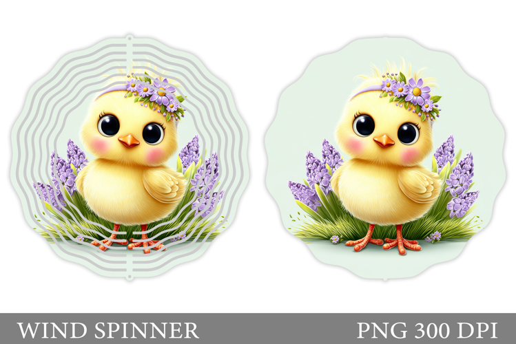 Chick Wind Spinner Sublimation. Cute Chick Sublimation