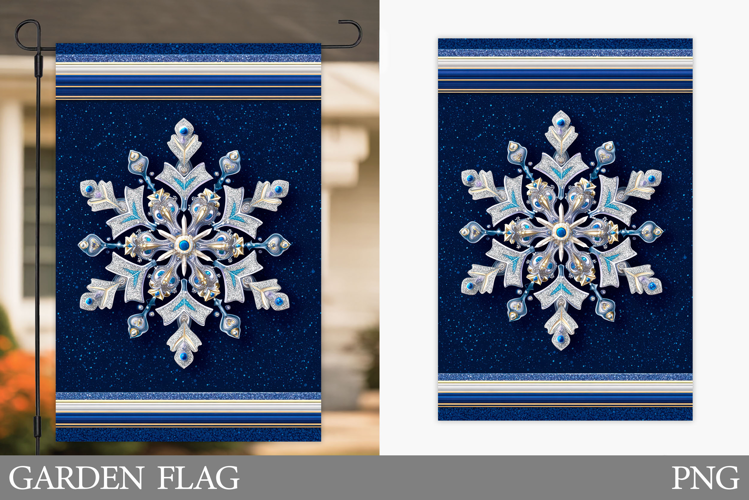 Snowflake Garden Flag. Christmas Garden Flag Design