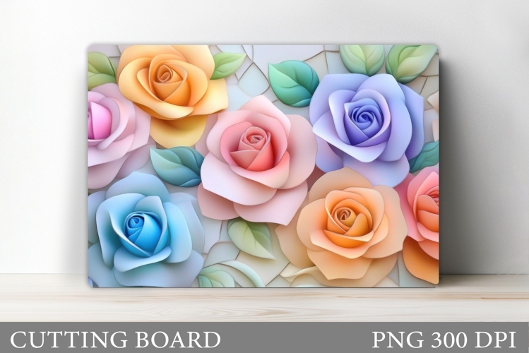 Roses Cutting Board Design. Flowers Cutting Board