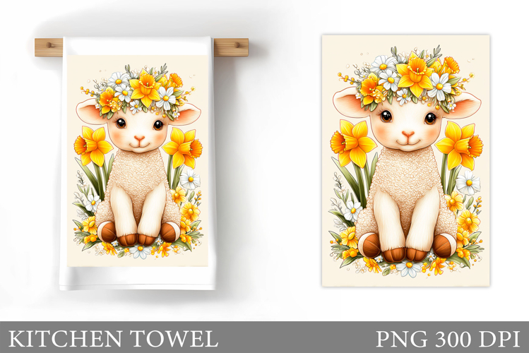 Cute Lamb Kitchen Towel. Lamb Kitchen Towel Sublimation