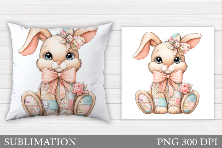 Cute Bunny Pillow Design. Cute Bunny Sublimation