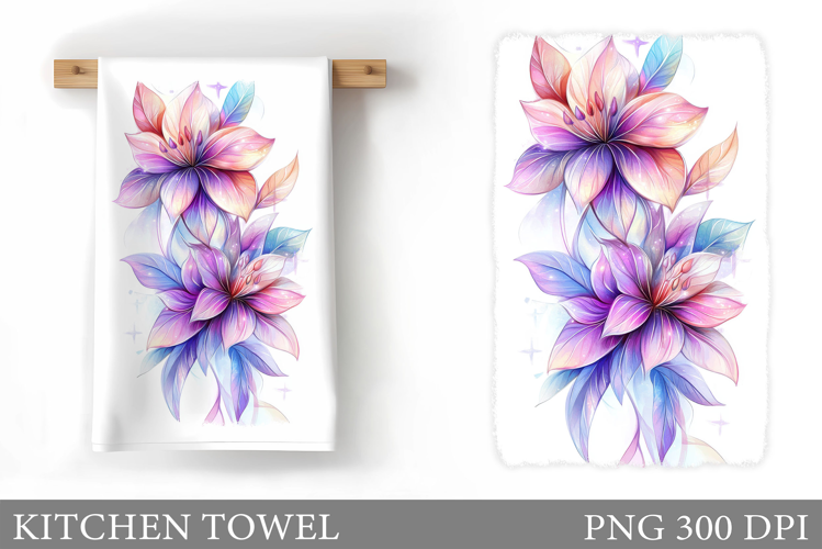 Flowers Kitchen Towel. Floral Kitchen Towel Design