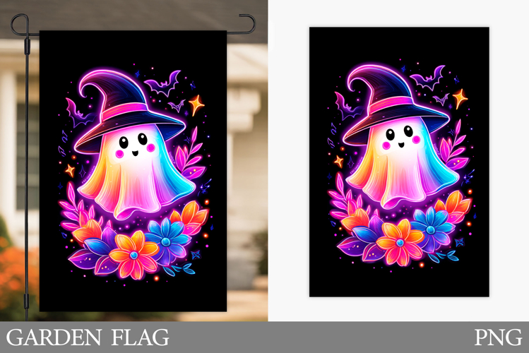Ghost Garden Flag Sublimation. Halloween Garden Flag Design