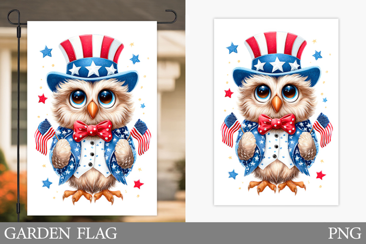 Patriotic Owl Garden Flag. Patriotic Garden Flag Design
