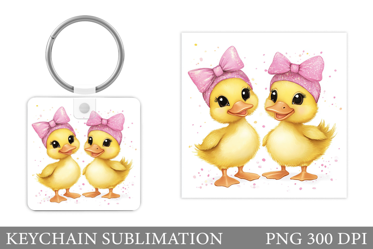 Cute Duck Keychain Design. Funny Duck Sublimation