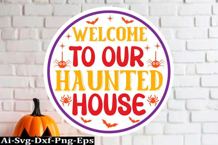 Halloween round sign Svg Design,Halloween Quotes Spooky Hall