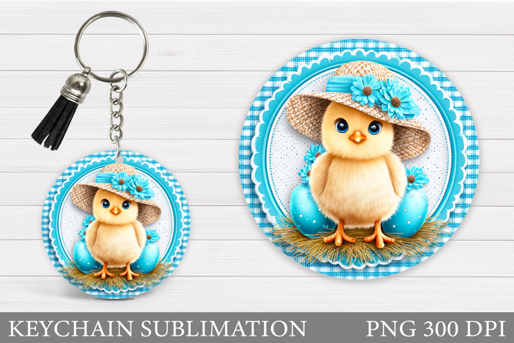 Easter Chick Keychain Sublimation. Easter Keychain Design