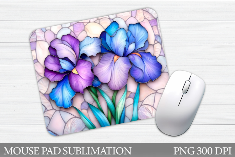 Irises Mouse Pad Sublimation. Flowers Mouse Pad Design