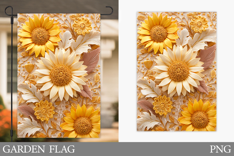 Sunflowers Garden Flag. Floral Garden Flag Design
