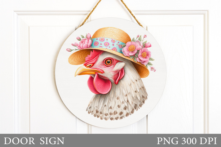 Chicken Door Sign Sublimation. Summer Door Sign Design