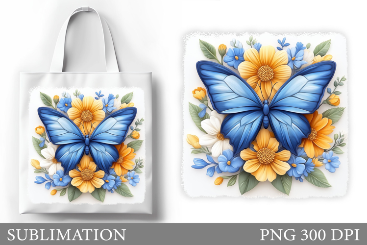 Butterfly Tote Bag Design. Flowers Tote Bag Sublimation