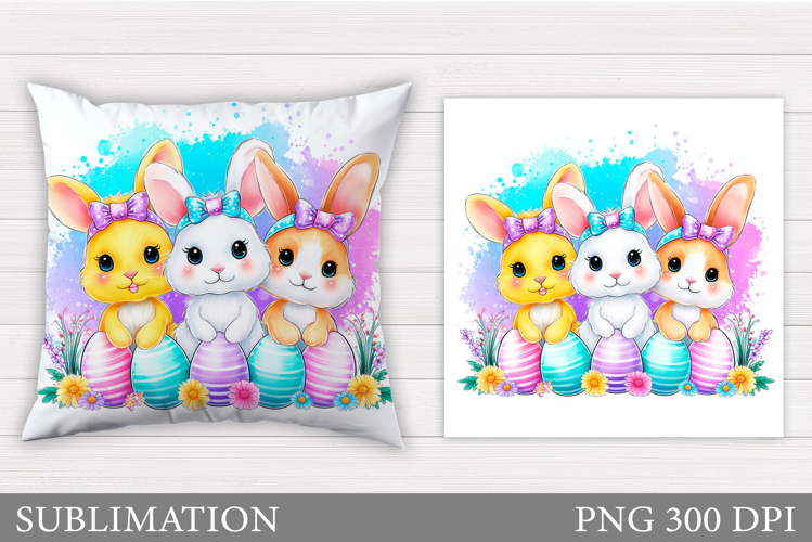 Easter Bunny Sublimation. Easter Bunny Pillow Design
