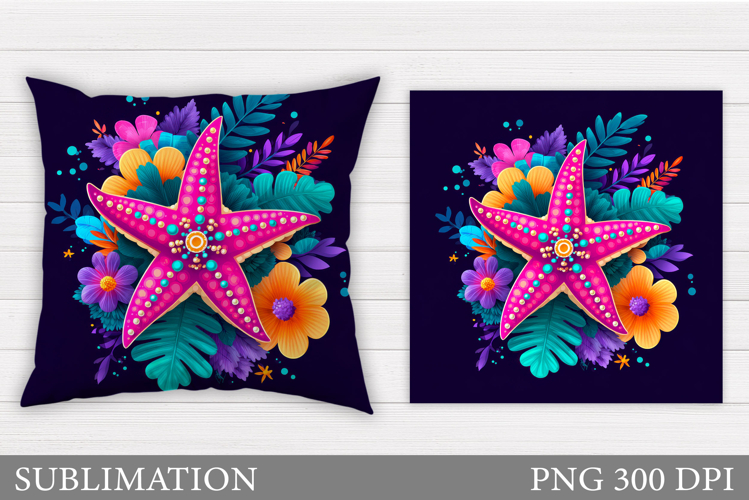 Starfish Pillow Sublimation. Starfish Sublimation example image 1