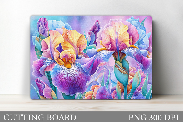 Irises Cutting Board. Flowers Cutting Board Sublimation