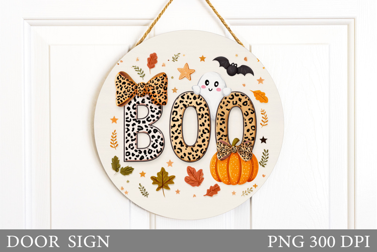 Boo Door Sign Design. Halloween Door Sign Sublimation