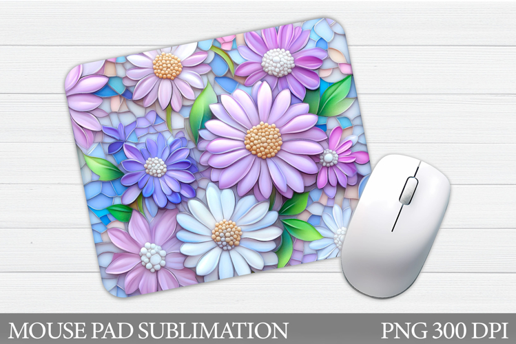 Flowers Mouse Pad Sublimation. Floral Mouse Pad Design