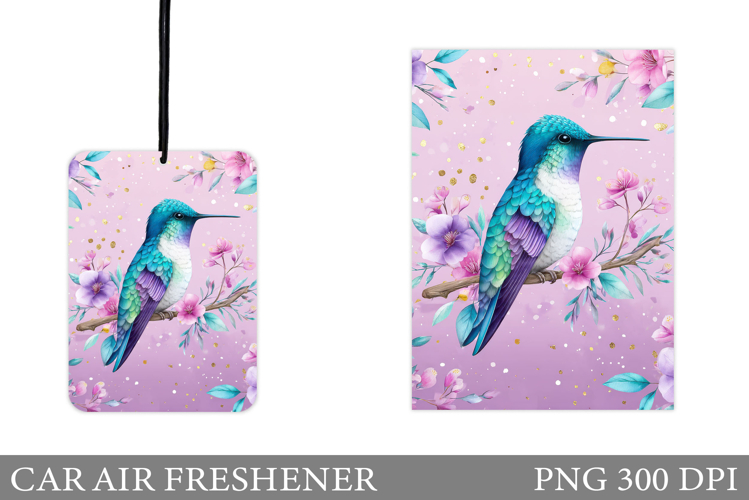 Hummingbird Car Air Freshener. Flowers Car Air Freshener