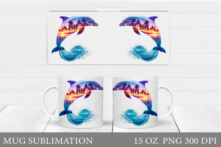 Dolphin Mug Sublimation. Dolphin Sublimation