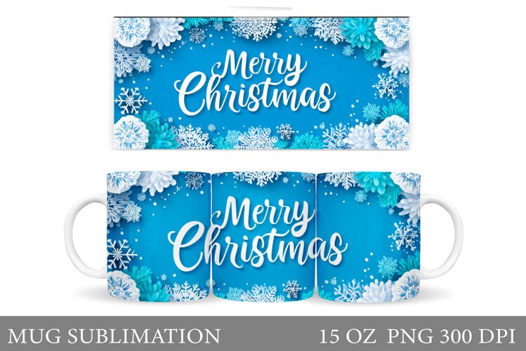 Merry Christmas Mug Design. Christmas Tree Sublimation example image 1