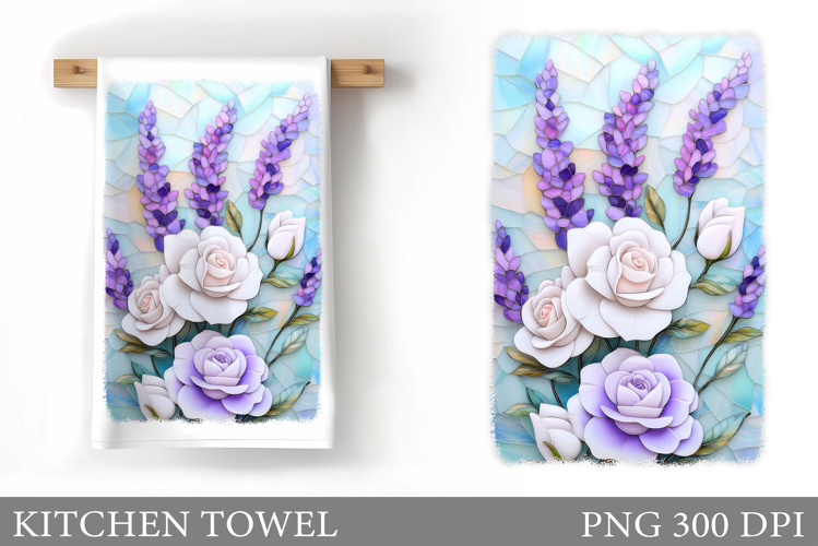 Roses Kitchen Towel. Flowers Kitchen Towel Sublimation