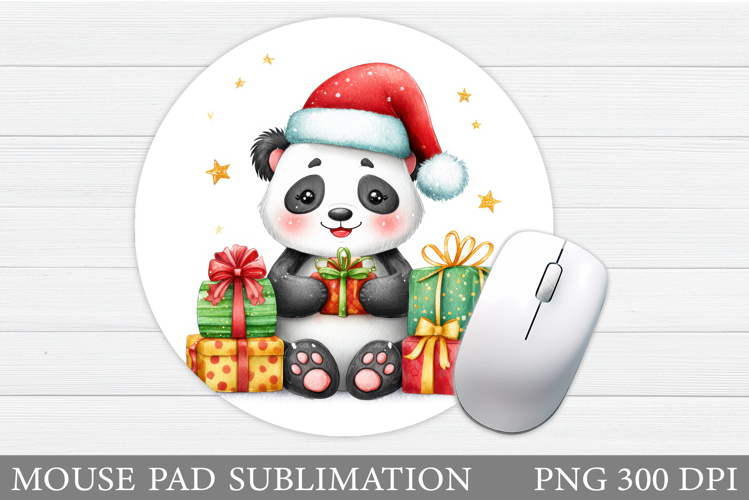 Cute Panda Mouse Pad Design. Christmas Mouse Pad Sublimation