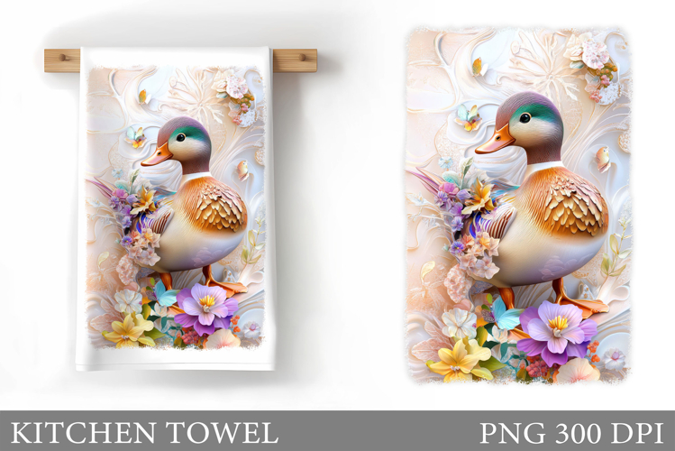 Cute Duck Kitchen Towel. Cute Duck Sublimation