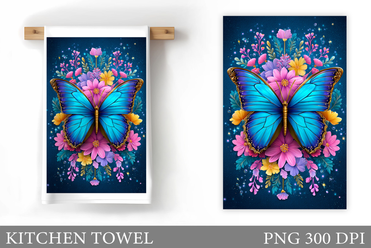 Butterfly Kitchen Towel Design. Butterfly Sublimation