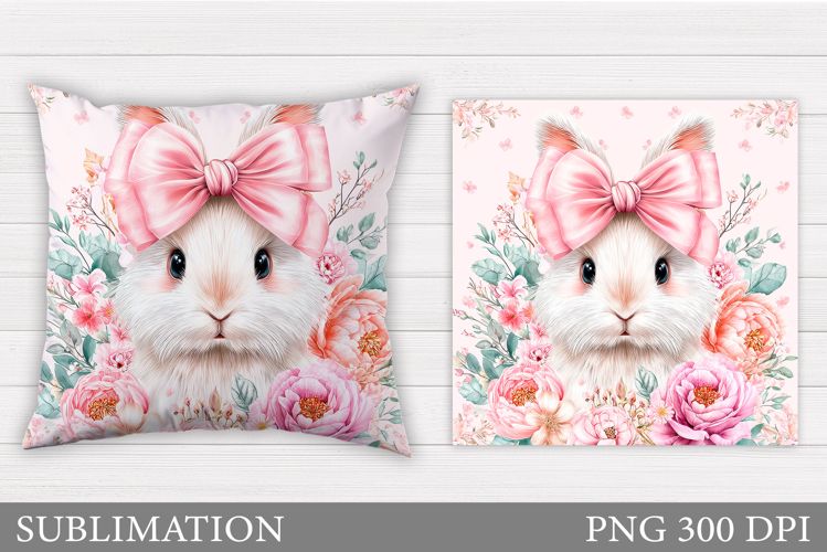 Cute Bunny Pillow Design. Cute Bunny Sublimation