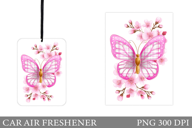Patriotic Butterfly Car Air Freshener. Butterfly Sublimation