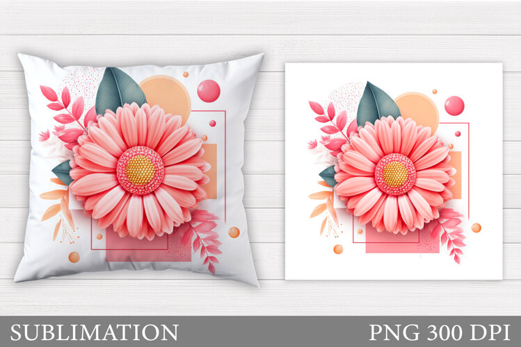 Flowers Pillow Design. Floral Pillow Sublimation example image 1
