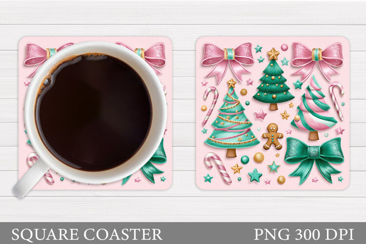Christmas Coaster Design. Christmas Sublimation example image 1
