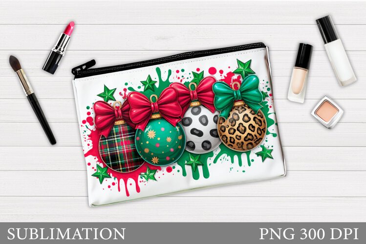 Christmas Makeup Bag Design. Christmas Cosmetics Bag example image 1