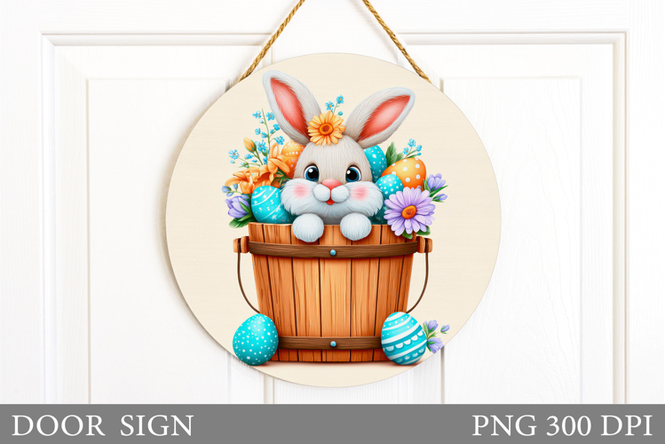 Easter Bunny Door Sign Sublimation. Easter Door Sign Design
