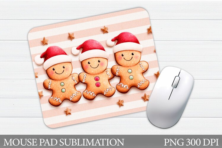 Cute Gingerbread Mouse Pad. Christmas Mouse Pad Design example image 1
