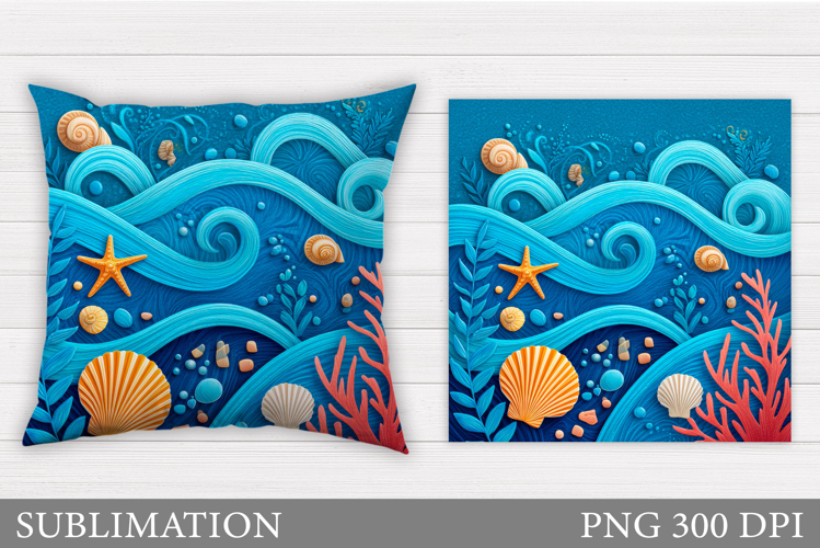 Sea Pillow Sublimation. Sea Pillow Design
