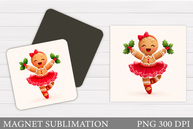 Gingerbread Magnet Design. Christmas Magnet Sublimation
